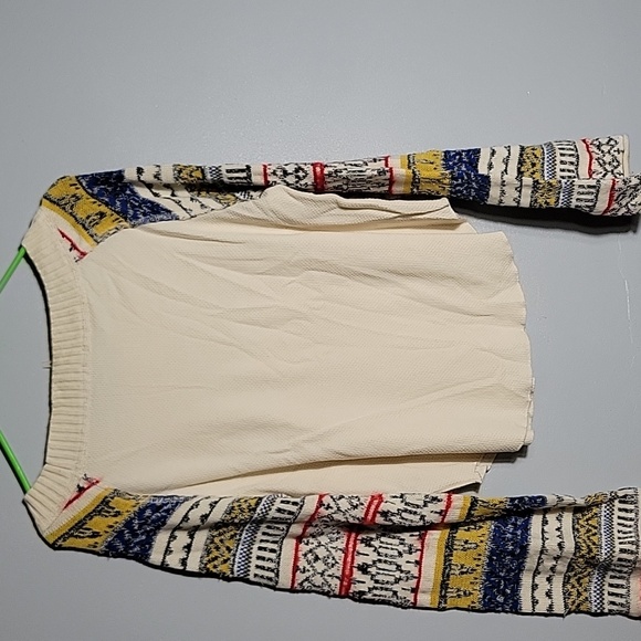 FREE PEOPLE Multi-coloured Sleeves Top Size L Cream - Picture 5 of 6